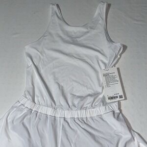 Lululemon Size 8 Open Back Running Romper 3" White Lightweight Slim Fit $138 NWT